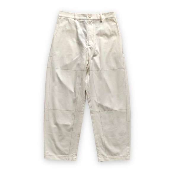 Gentle Herd Men's Stitched Tapered 100% Cotton Trousers Off White Nwt Size Large — image 2 of 8